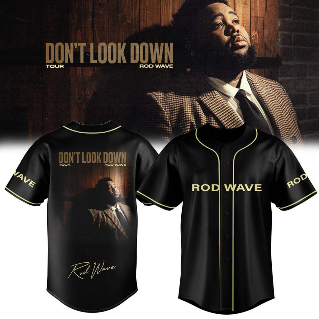 Rod Wave Merch Don't Look Down Tour 2026 Music Concert Signature Baseball Jersey Fans Gifts