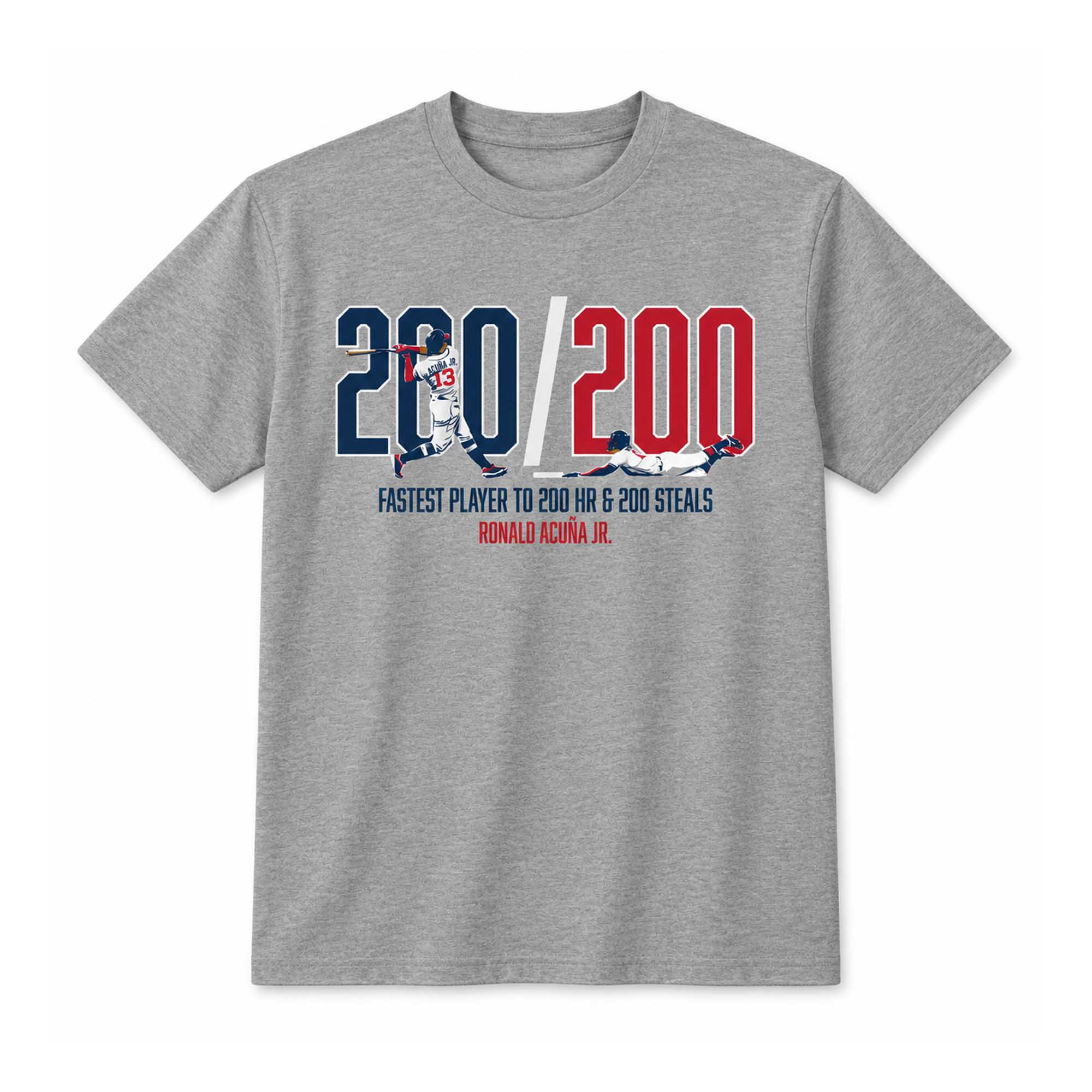 Ronald Acuna Jr Fastest Player To 200 HR And 200 Steals Shirt Gift For Baseball Fans