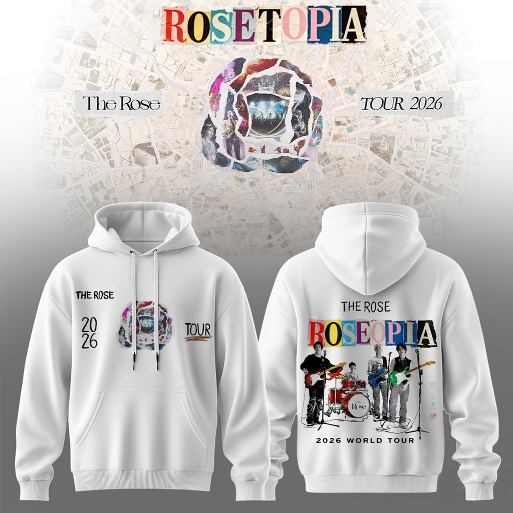 Rosetopia The Rose Tour 2026 Live Session Hoodie White The Rose Merch Gifts For Rock Lovers