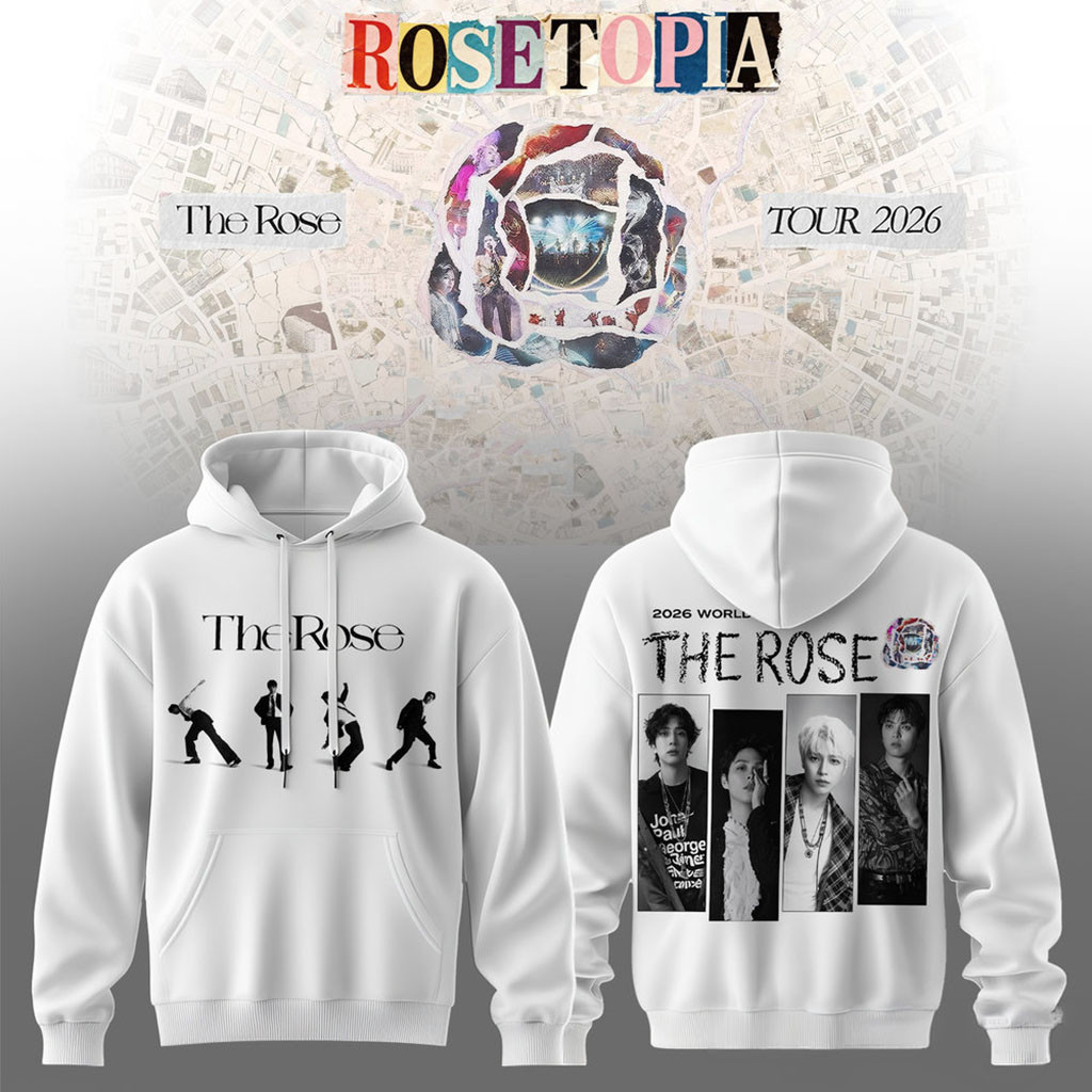 Rosetopia The Rose Tour 2026 Live Session Hoodie White The Rose Merch Rock Fan Gifts Rosetopia The Rose Tour 2026 Live Session Hoodie White The Rose Merch Rock Fan Gifts