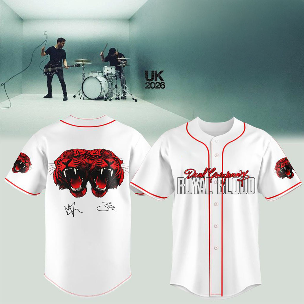 Royal Blood Merch UK Tour 2026 Unpeople Special Guest Signature Baseball Jersey White