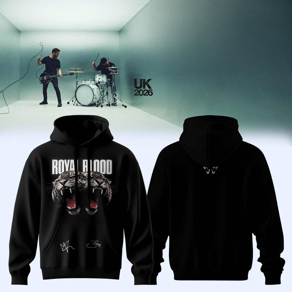 Royal Blood Merch UK Tour 2026 Unpeople Special Guest Signature Tiger Hoodie Black Fan Gear
