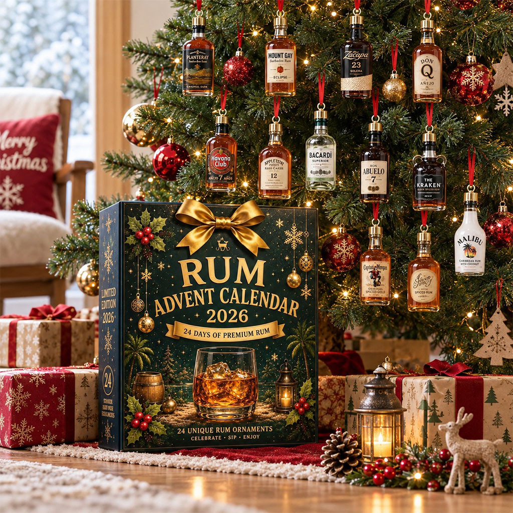 Rum Advent Calendar 2026 Christmas Tree Ornaments Holiday Decor Gifts For Rum Lovers