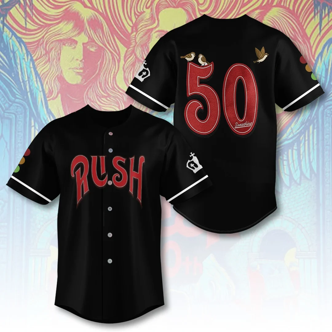 Rush 50th Anniversary Baseball Jersey RUSH Fifty Something Tour 2026 Merch Gift For Music Fans Rush 50th Anniversary Baseball Jersey RUSH Fifty Something Tour 2026 Merch Gift For Music Fans