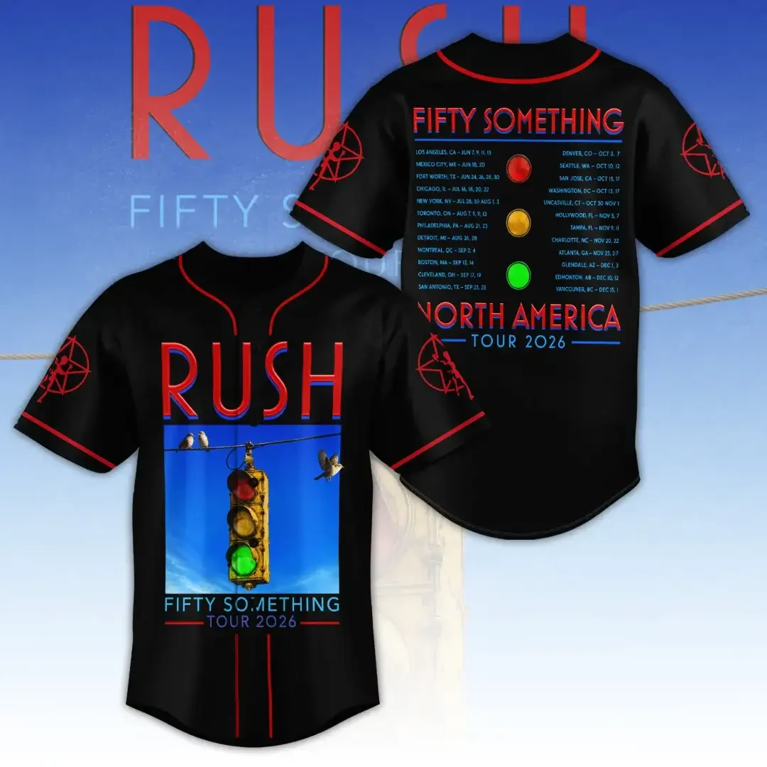 Rush Fifty Something Tour 2026 Baseball Jersey RUSH Band Merch Cool Gift For Music Lover