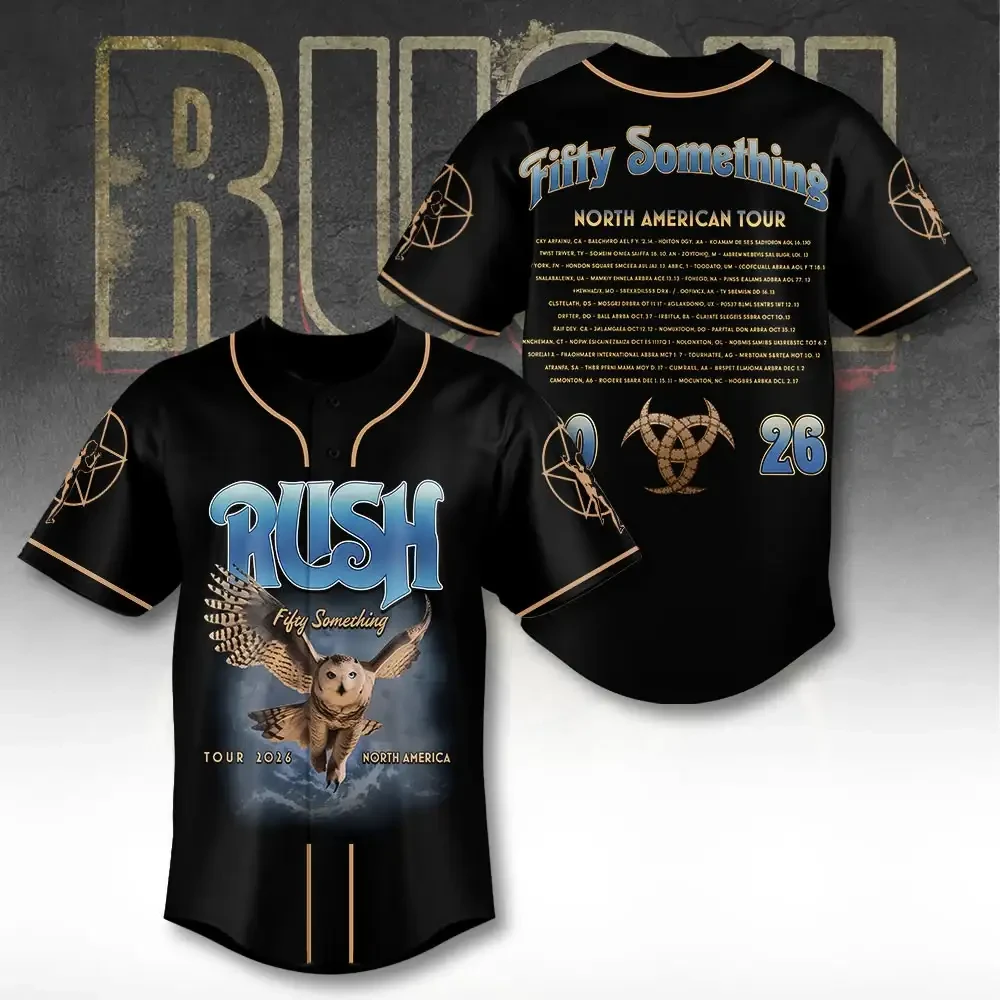 Rush Fifty Something Tour 2026 North American Baseball Jersey RUSH Band Merch Fan Gifts Rush Fifty Something Tour 2026 North American Baseball Jersey RUSH Band Merch Fan Gifts