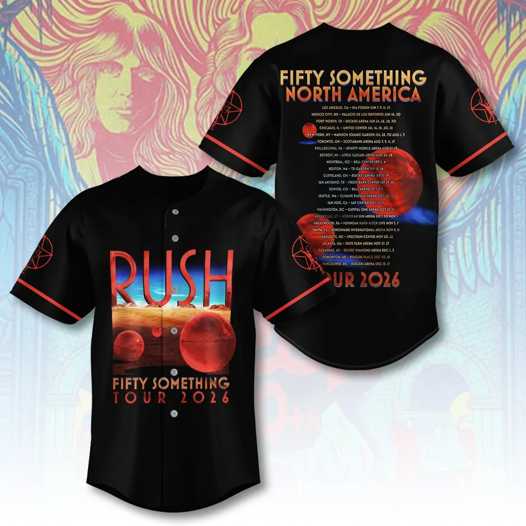 RUSH Fifty Something Tour Jersey RUSH Band Merch 2026 Gift Ideas For Music Lovers