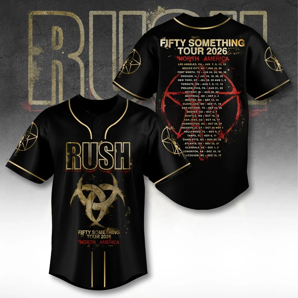 RUSH Fifty Something Tour Jersey RUSH Band Merch 2026 Presents For Music Lovers