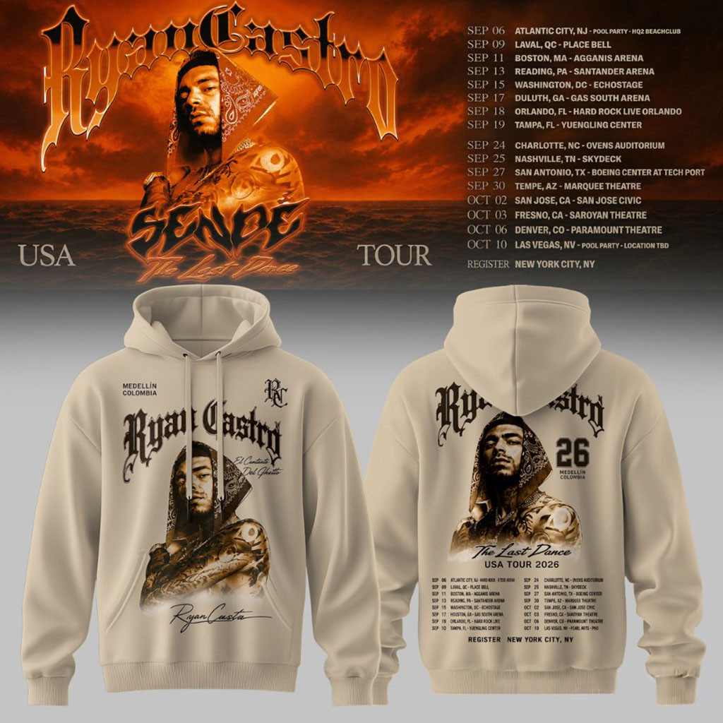 Ryan Castro Sende The Last Dance USA Tour 2026 Hoodie Ryan Castro Merch Gifts For Rap Lovers