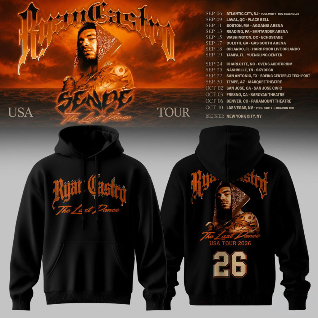 Ryan Castro Sende The Last Dance USA Tour 2026 Hoodie Ryan Castro Merch Gifts For Rapper Fan