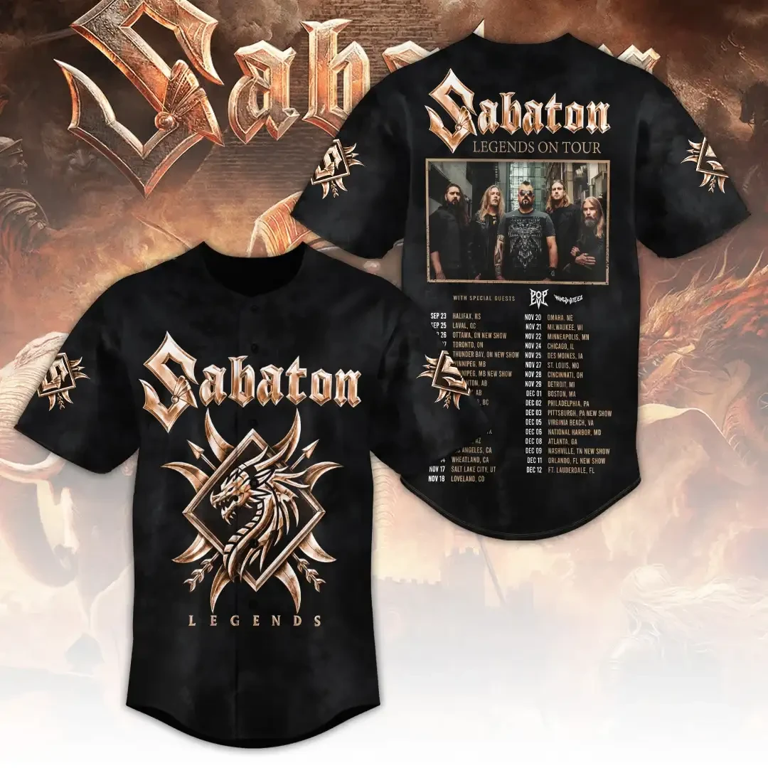 Sabaton Legends On Tour 2026 Baseball Jersey Sabaton Band Merch Gift For Music Lovers Sabaton Legends On Tour 2026 Baseball Jersey Sabaton Band Merch Gift For Music Lovers