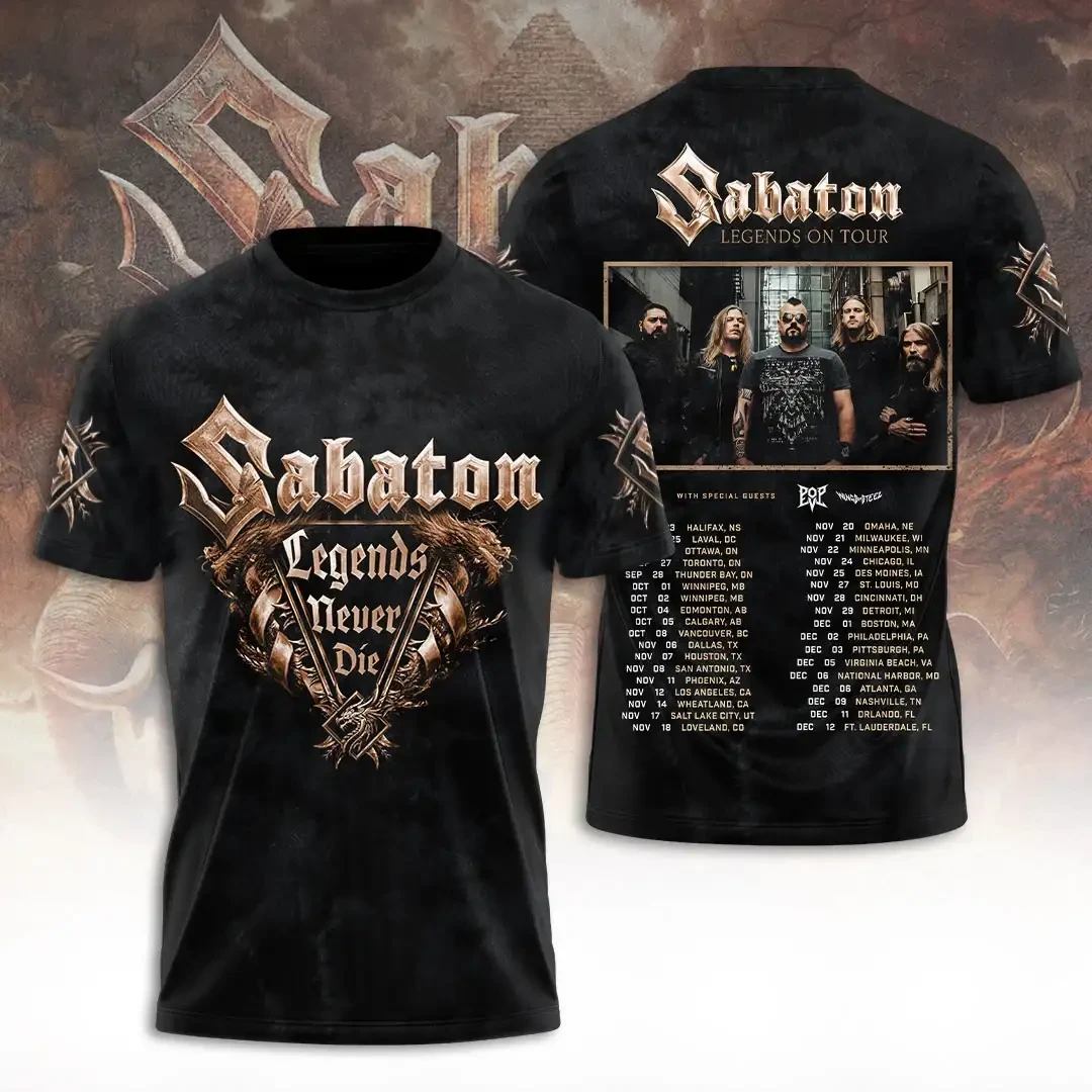 Sabaton Legends On Tour 2026 T-Shirt Legends Never Die Shirt Sabaton Band Merch Gift For Fans Sabaton Legends On Tour 2026 T-Shirt Legends Never Die Shirt Sabaton Band Merch Gift For Fans