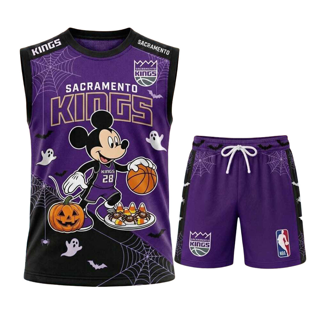 Sacramento Kings Mickey Halloween Basketball Muscle Tank And Shorts Kings Merch Gifts For Fans Sacramento Kings Mickey Halloween Basketball Muscle Tank And Shorts Kings Merch Gifts For Fans