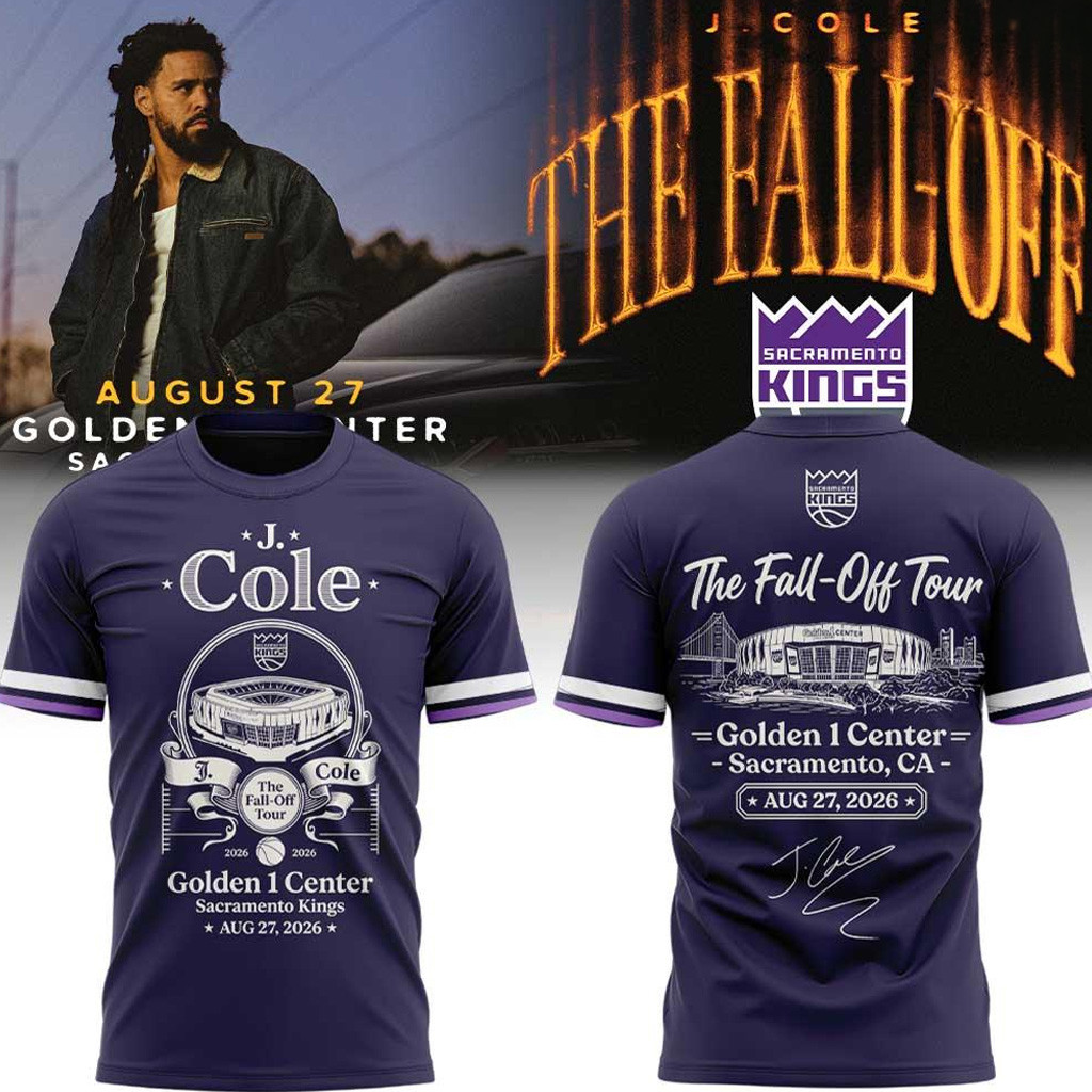 Sacramento Kings X J Cole Merch The Fall Off Tour 2026 Graphic T-Shirt Rapper Fan Gifts