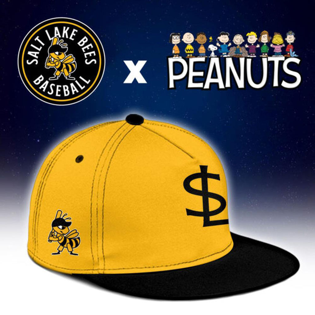 Salt Lake Bees X Peanuts Night Snapback Hat 2026 Salt Lake Bees Merch Gift For Baseball Fans
