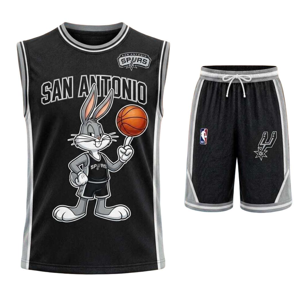 San Antonio Basketball Bugs Bunny Tank Top And Shorts Set SA Spurs Merch Best Gift For Fans