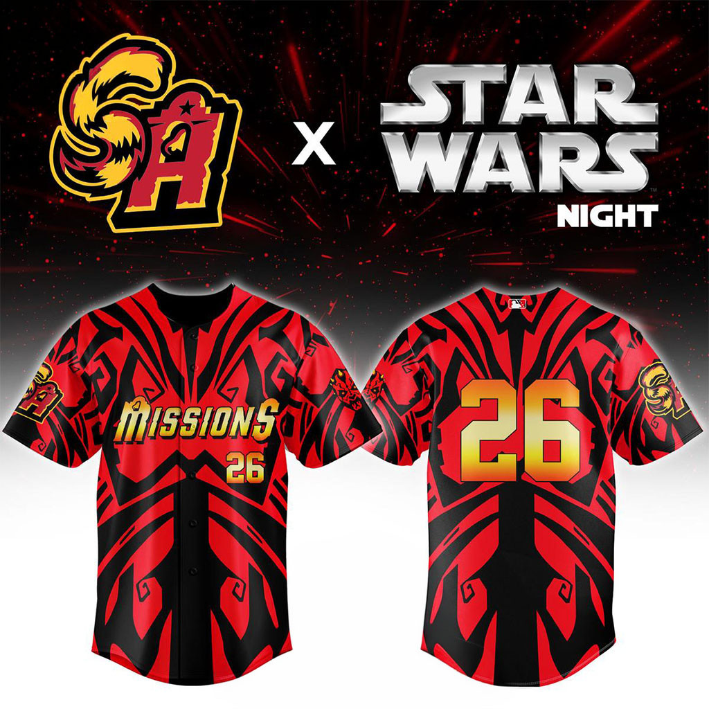San Antonio Missions Star Wars Night 2026 Theme Game Baseball Jersey Missions Merch Fan Gifts San Antonio Missions Star Wars Night 2026 Theme Game Baseball Jersey Missions Merch Fan Gifts