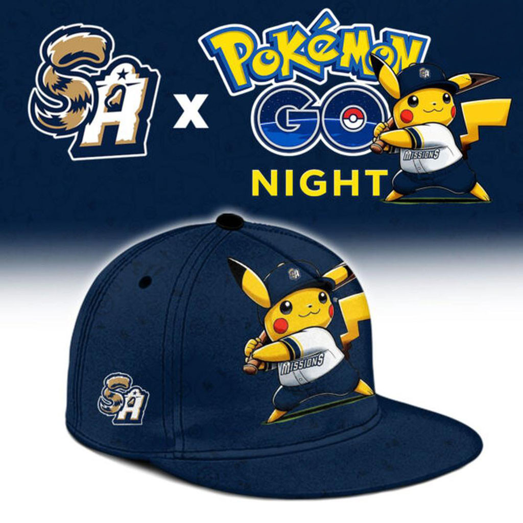 San Antonio Missions X Pokemon GO Night 2026 Snapback Hat SA Missions Merch Gift For Fans