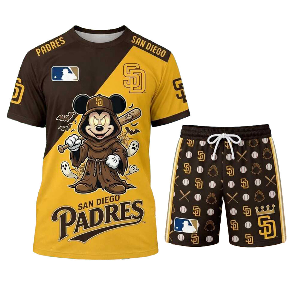 San Diego Padres Mickey Mouse Halloween Shirt And Shorts SD Padres Merch Spooky Gifts