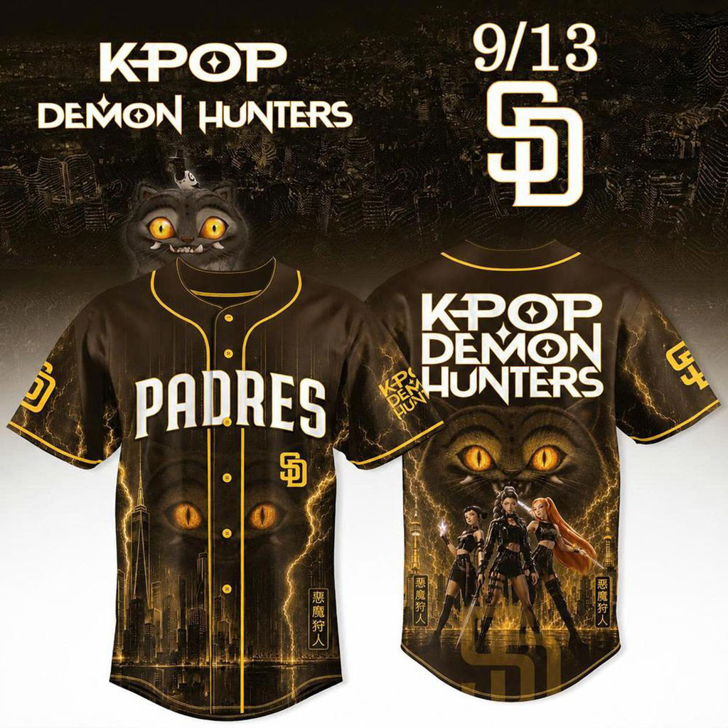 San Diego Padres X KPop Demon Hunters Baseball Jersey SD Padres Merch Gift For Kpop Fans