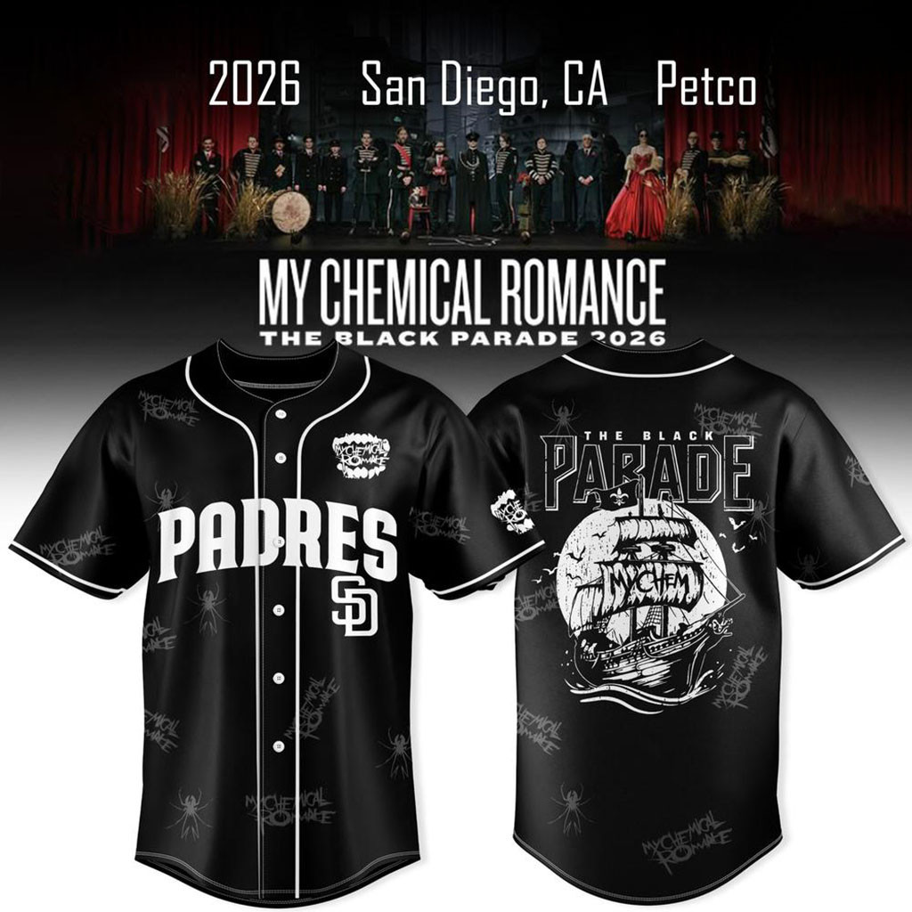 San Diego Padres x My Chemical Romance The Black Parade Tour Jersey SD Padres Merch Son Gifts San Diego Padres x My Chemical Romance The Black Parade Tour Jersey SD Padres Merch Son Gifts