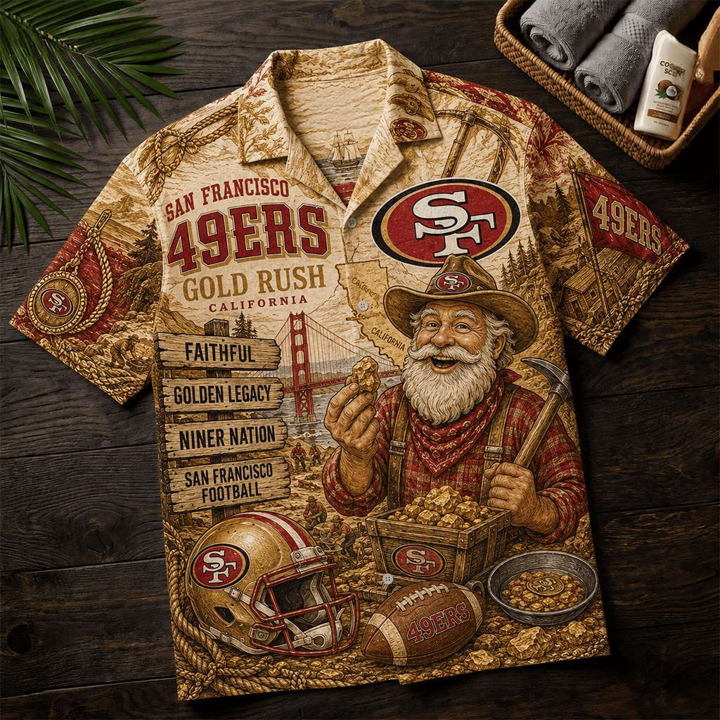 San Francisco 49ers Faithful Golden Legacy Hawaiian Shirt Niner Nation Merch Football Fan Gifts