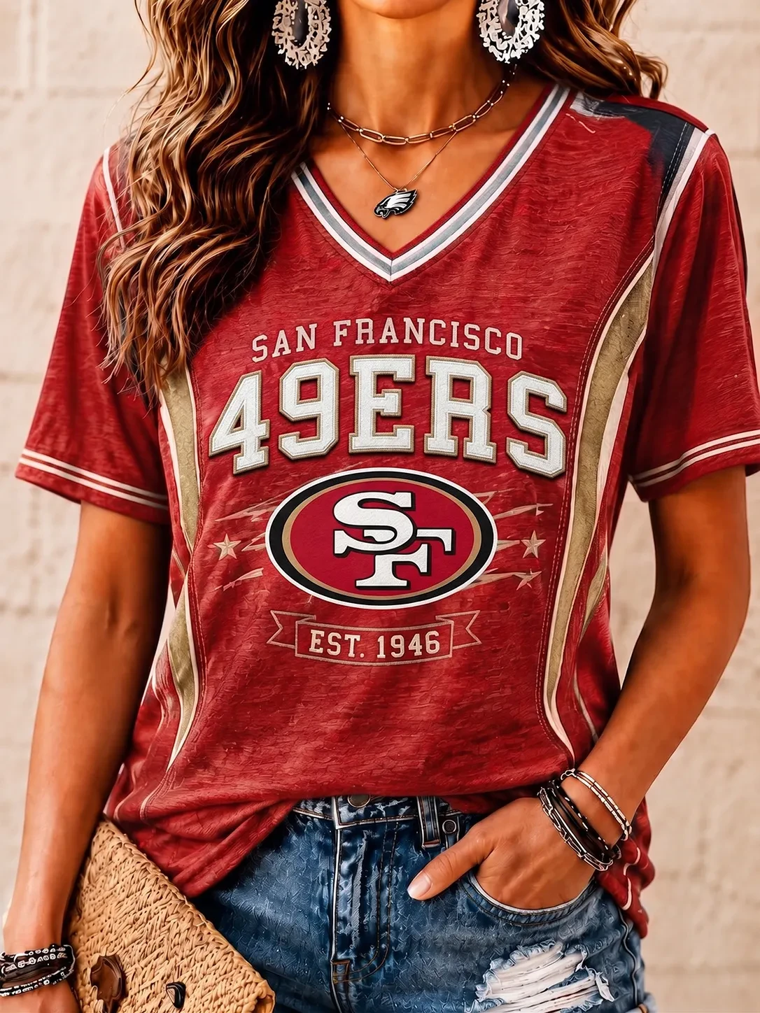 San Francisco 49ers Game Day V-Neck Shirt San Francisco Football Shirt 49ers Merch Fan Gifts
