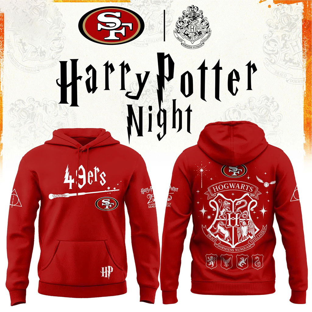 San Francisco 49ers Harry Potter 25th Anniversary Hoodie SF 49ers Merch Best Football Gift Idea San Francisco 49ers Harry Potter 25th Anniversary Hoodie SF 49ers Merch Best Football Gift Idea