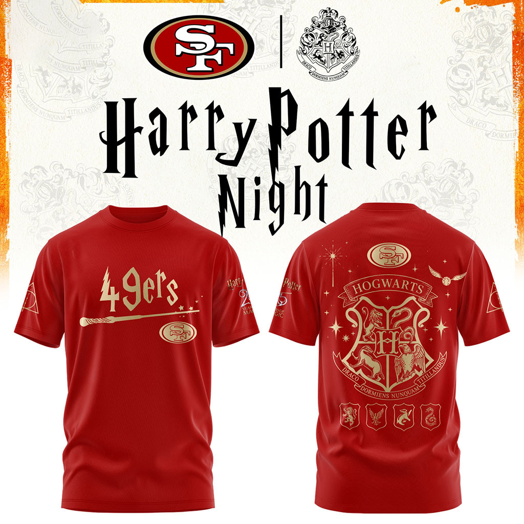 San Francisco 49ers Harry Potter 25th Anniversary T-Shirt 2026 SF 49ers Merch Gift For Game Day
