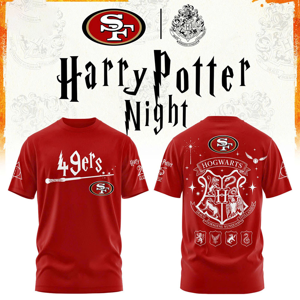 San Francisco 49ers Harry Potter 25th Anniversary T-Shirt SF 49ers Merch Football Themed Gifts