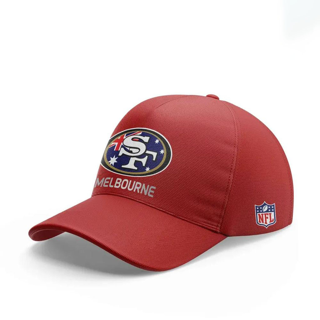 San Francisco 49ers Melbourne Game International Series 2026 Hat Red 49ers Merch Gift For Him San Francisco 49ers Melbourne Game International Series 2026 Hat Red 49ers Merch Gift For Him
