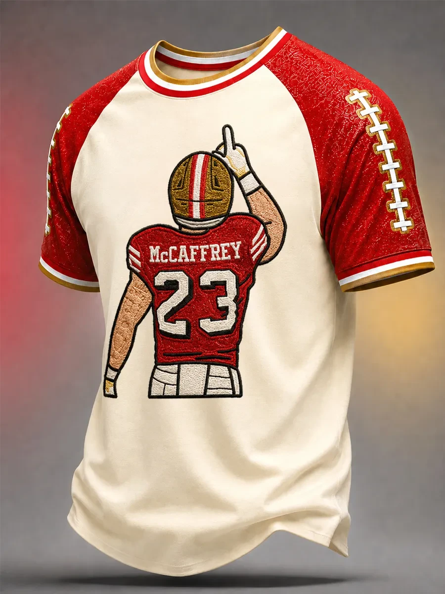 San Francisco 49ers Merch Christian McCaffrey #23 SF Football T-Shirt Gameday Gifts For Fans