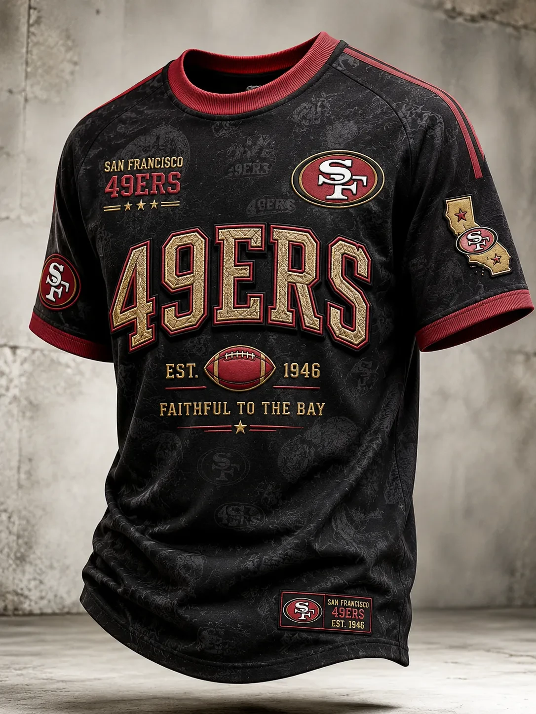 San Francisco 49ers Merch Faithful To The Bay San Francisco Football T-Shirt Game Day Outfit