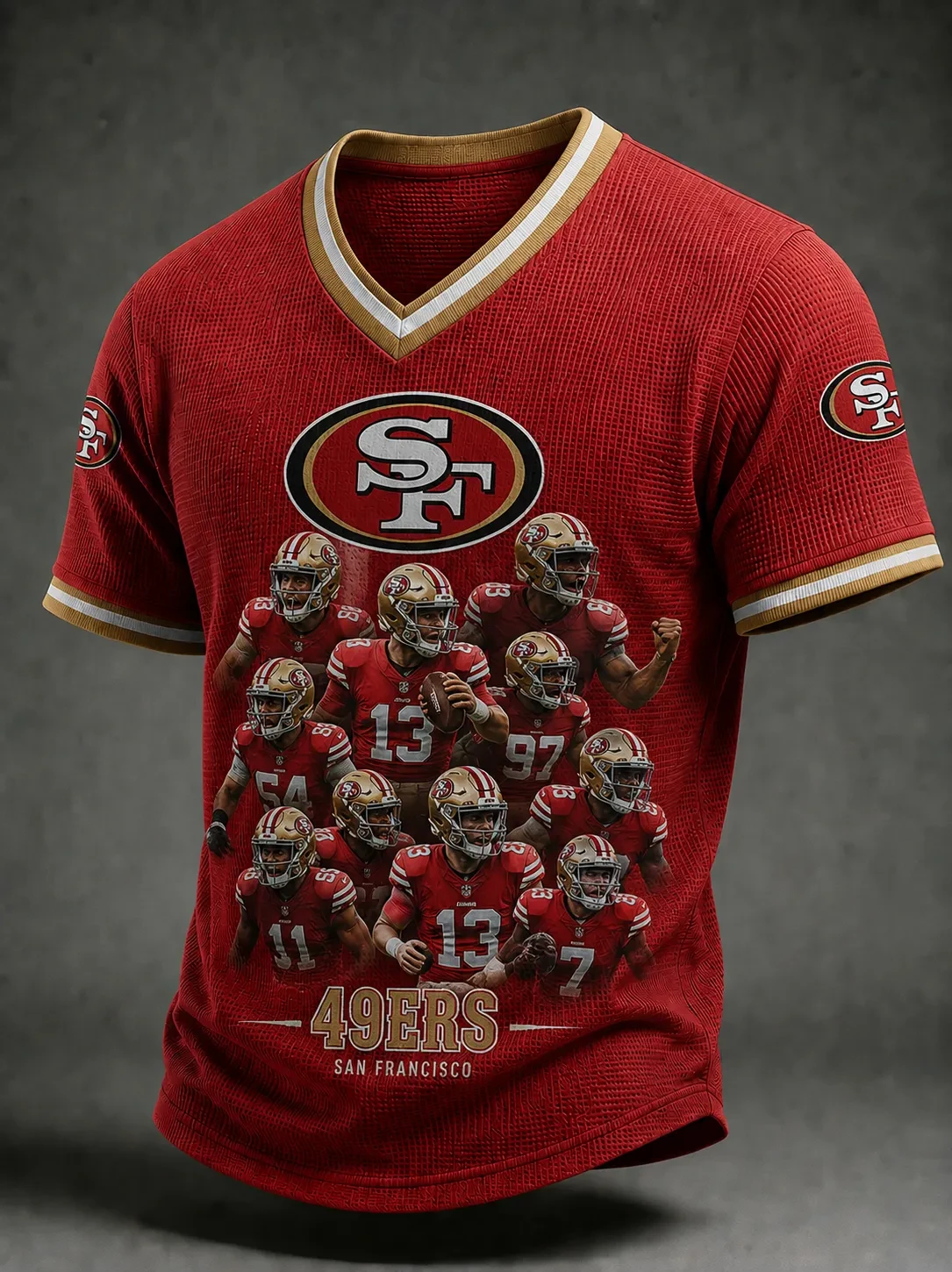 San Francisco 49ers Merch Game Day Football V-Neck Shirt 49ers Faithful Fan Outfit