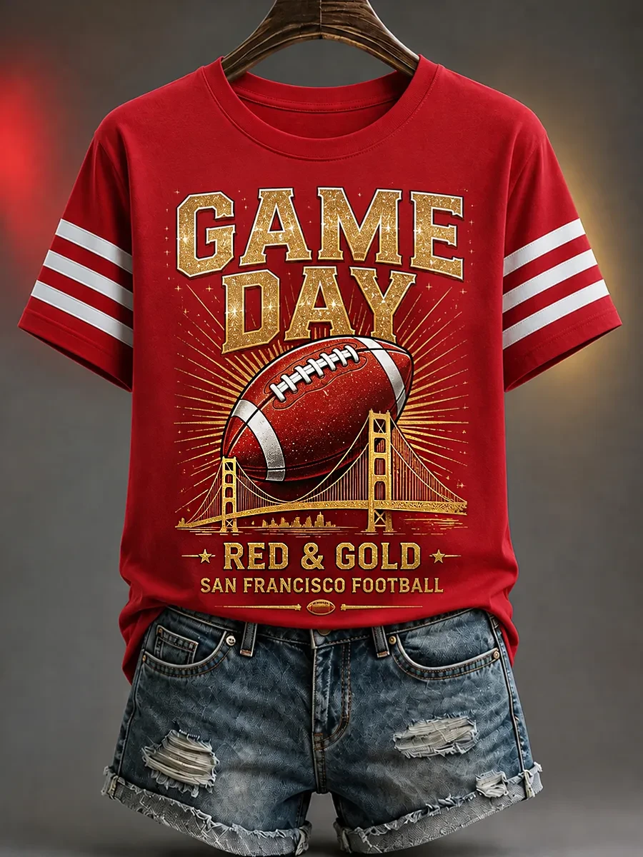 San Francisco 49ers Merch Game Day Red And Gold Shirt San Francisco Football T-Shirt Fan Gear
