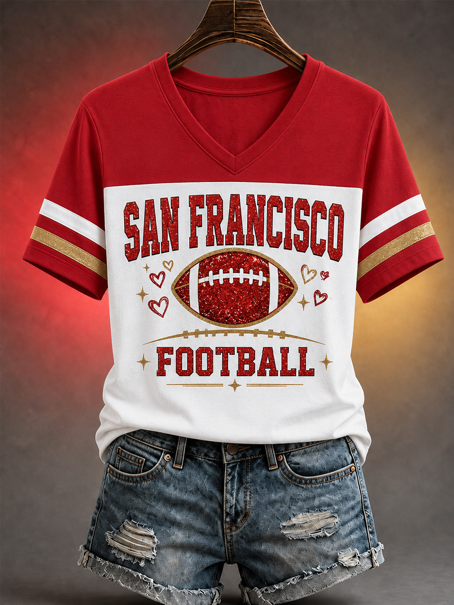 San Francisco 49ers Merch Game Day San Francisco Football V-Neck T-Shirt Gifts For Fans