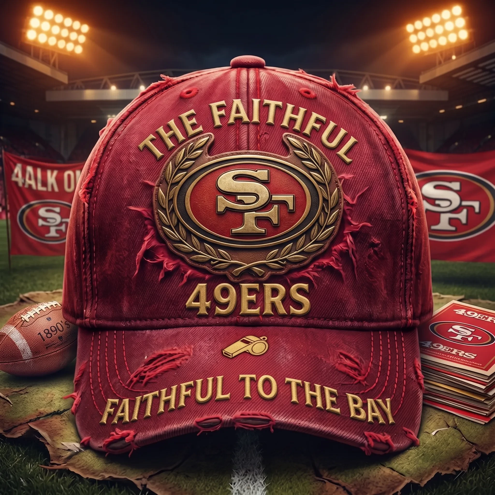 San Francisco 49ers Merch Game Day SF Football Hat Faithful To The Bay Cap Gifts For Fans
