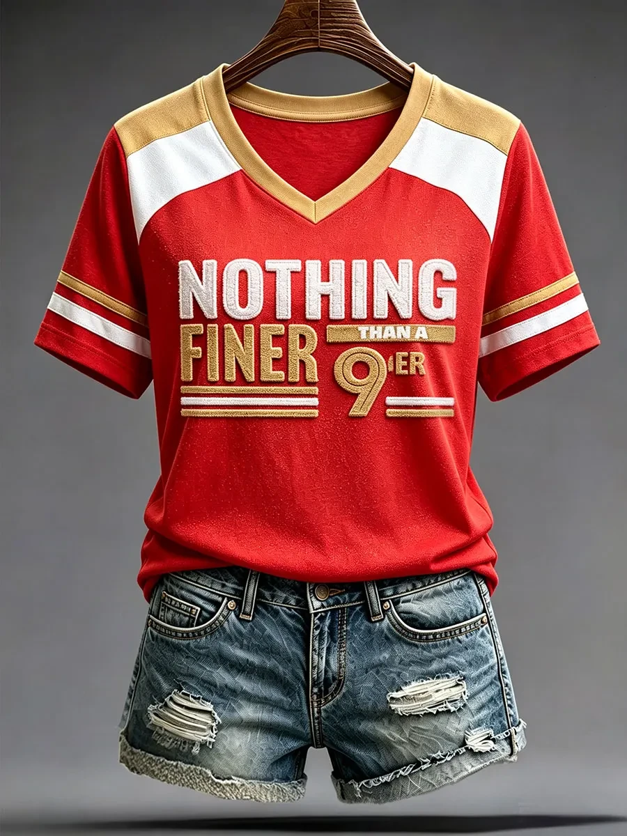 San Francisco 49ers Merch Nothing Finer Than A 9er San Francisco Football V-Neck Shirt Fan Gifts