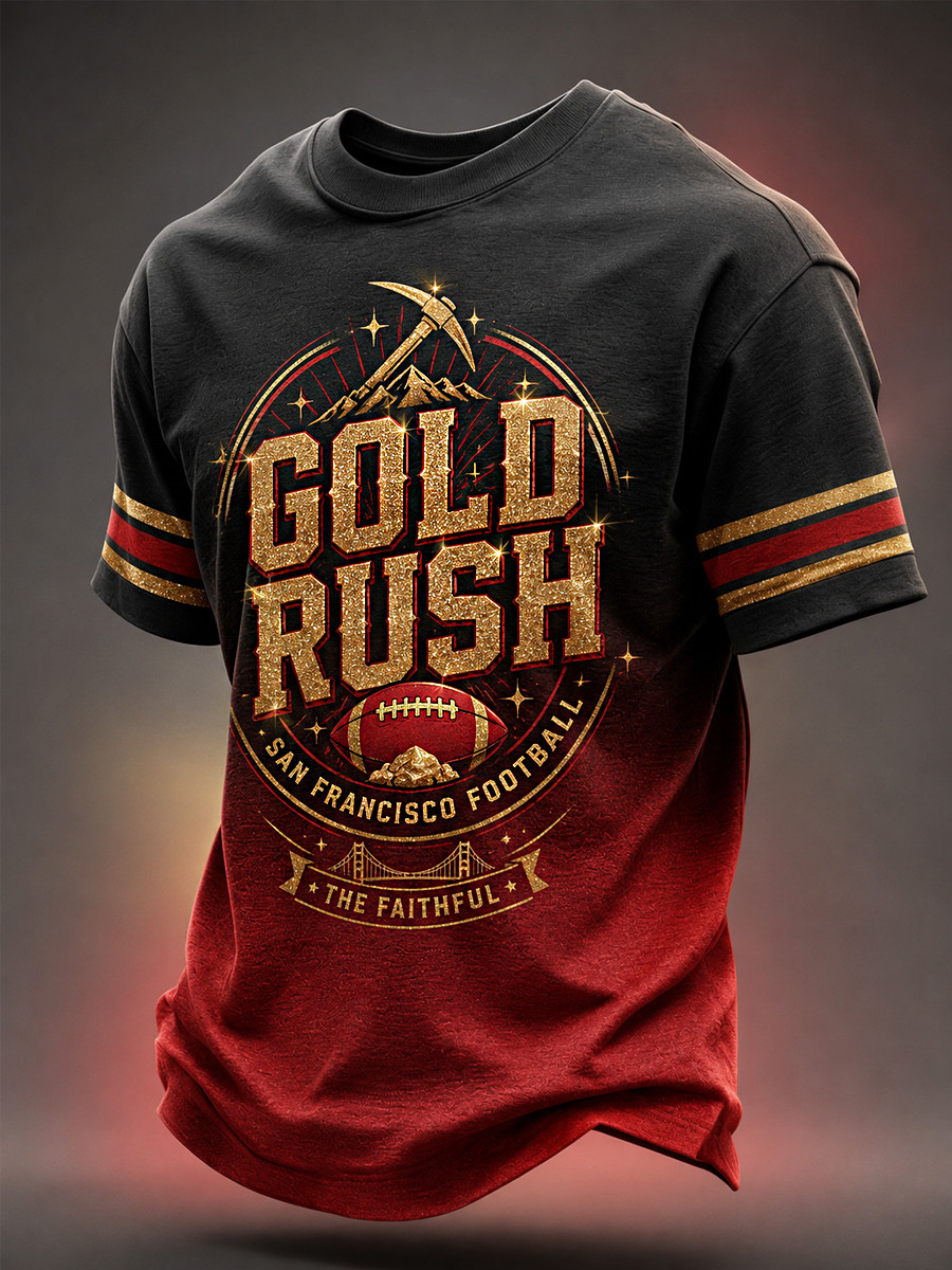 San Francisco 49ers Merch Red And Gold SF Football T-Shirt The Faithful Gameday Shirt Him Gifts