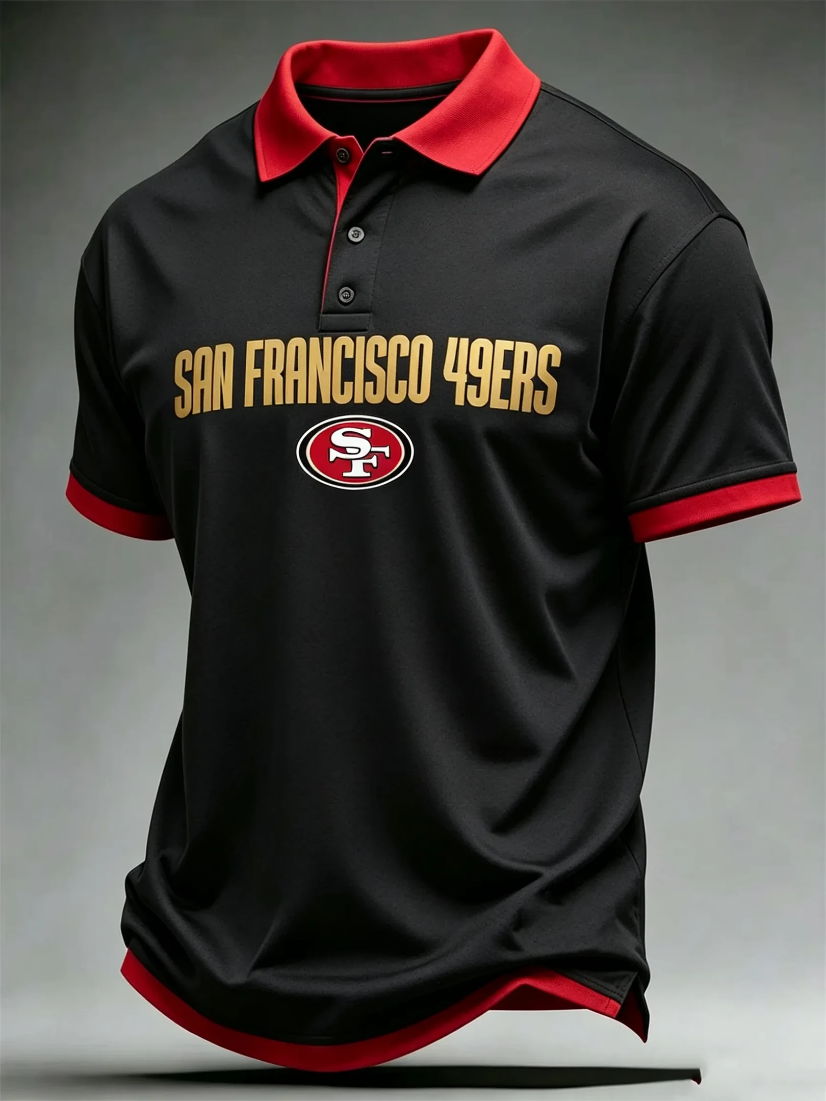 San Francisco 49ers Merch SF Football Polo Shirt Game Day Apparel Football Fan Gift Ideas