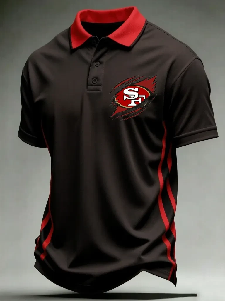 San Francisco 49ers Merch SF Football Polo Shirt Game Day Clothing Faithful Fan Gift