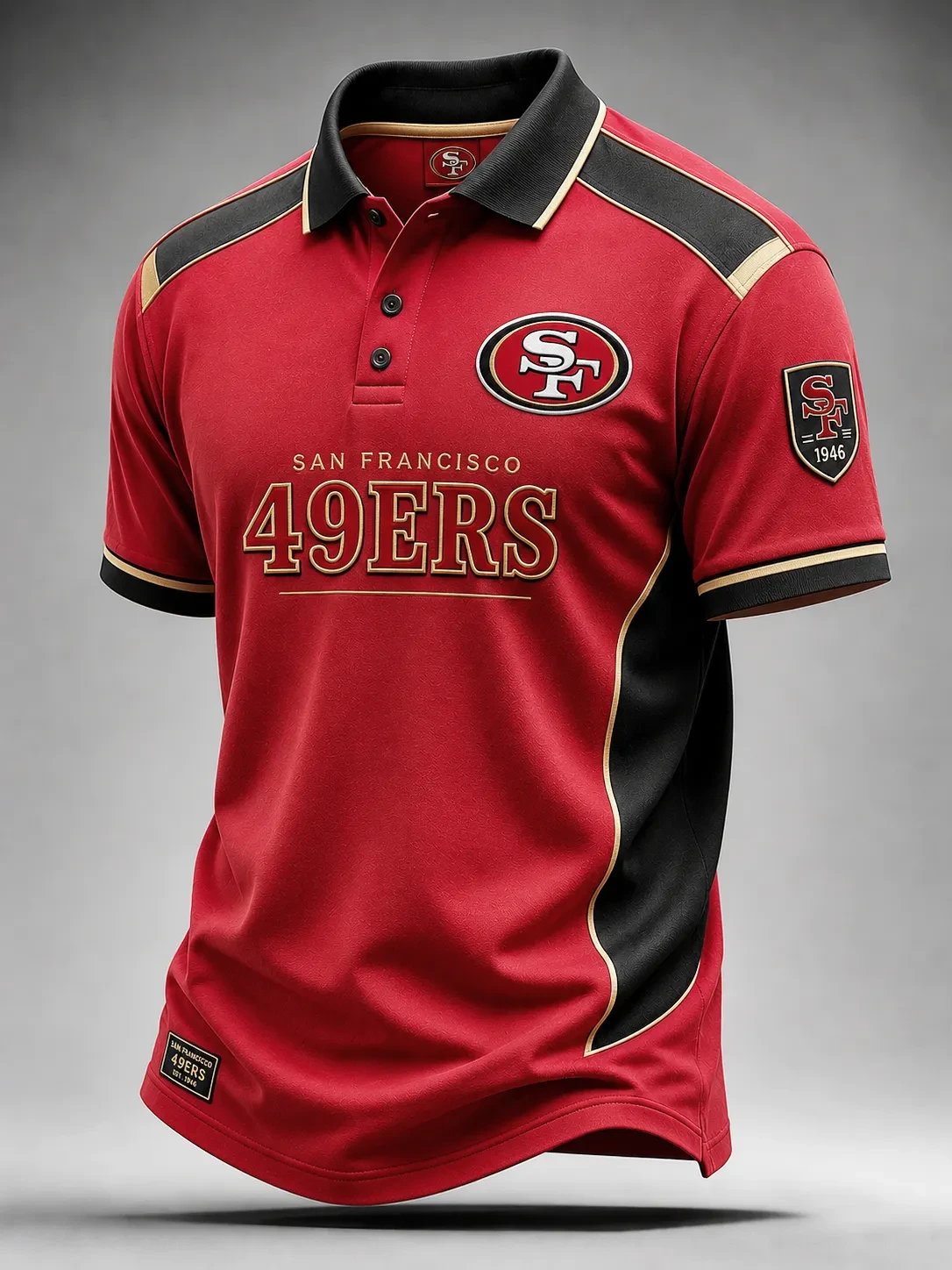 San Francisco 49ers Merch SF Football Polo Shirt The Faithful Apparel Game Day Gift San Francisco 49ers Merch SF Football Polo Shirt The Faithful Apparel Game Day Gift