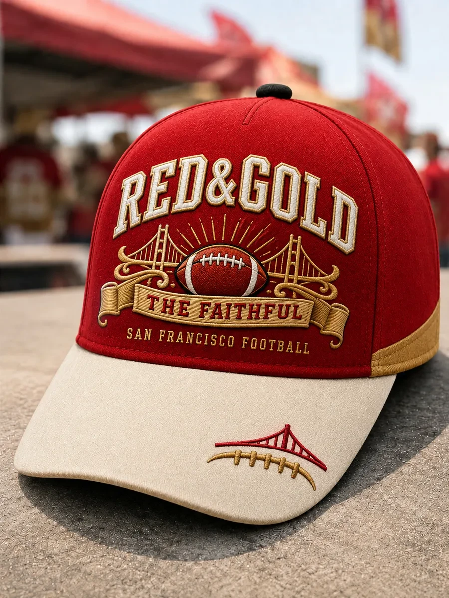 San Francisco 49ers Merch The Faithful San Francisco Football Hat Red And Gold Game Day Cap
