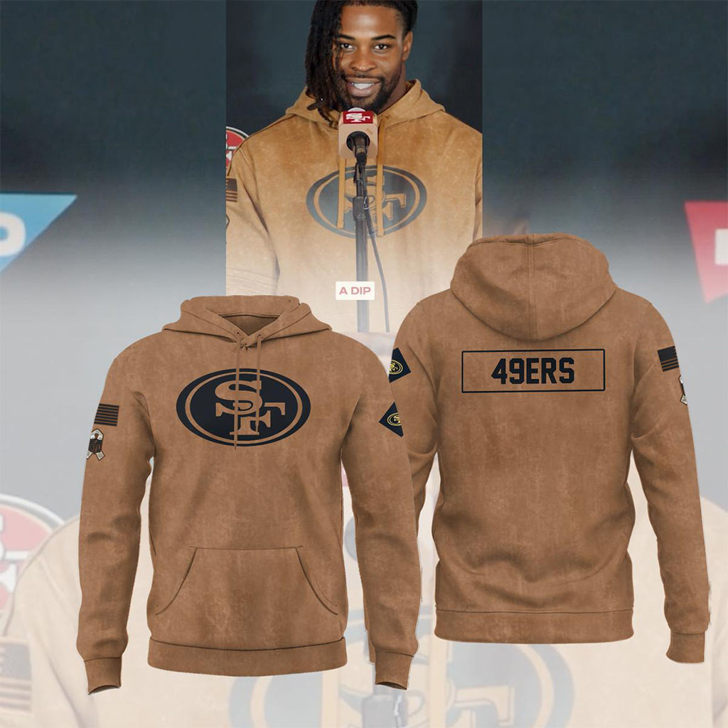 San Francisco 49ers Salute To Service Hoodie SF 49ers Merch Football Gift Ideas For Men
