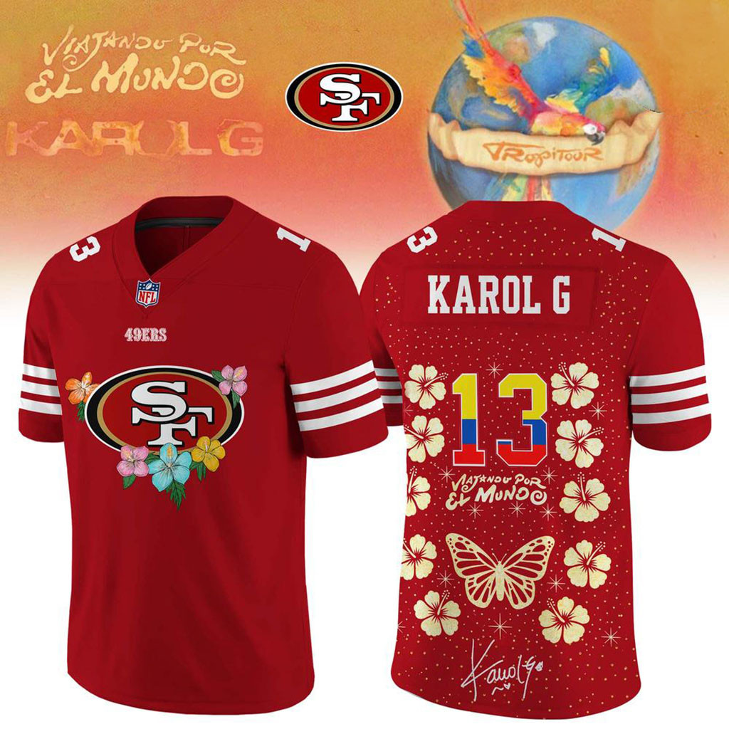 San Francisco 49ers X Karol G Tropitour Football Jersey SF 49ers Merch 2026 Concert Outfits