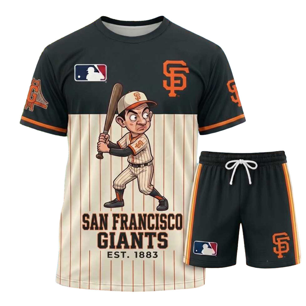 San Francisco Giants Vintage Cartoon Baseball Shirt And Shorts SF Giants Merch Gifts For Fans