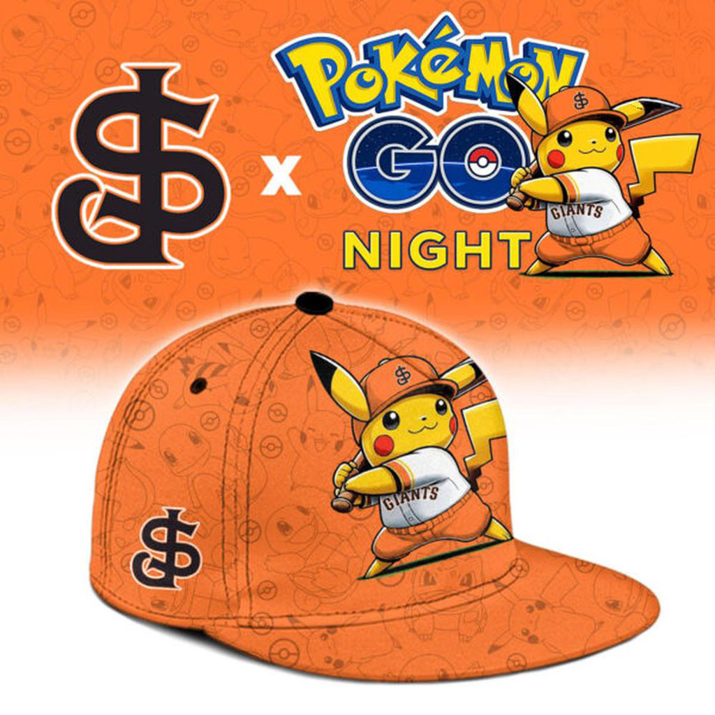 San Francisco Giants X Pokemon GO Night Snapback Hat SF Giants Merch Baseball Fan Gifts