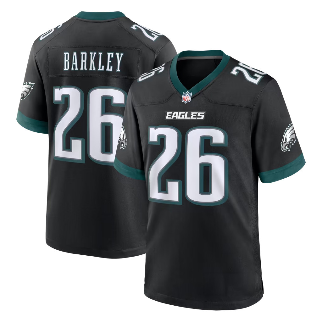 Saquon Barkley Merch 2026 Philadelphia Eagles #26 Saquon Barkley Black Alternate Game Jersey