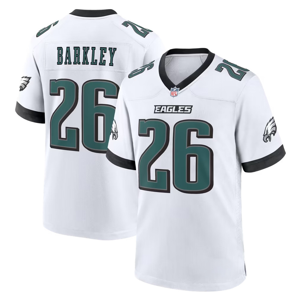 Saquon Barkley Merch 2026 Philadelphia Eagles #26 Saquon Barkley Game Jersey White Fan Apparel