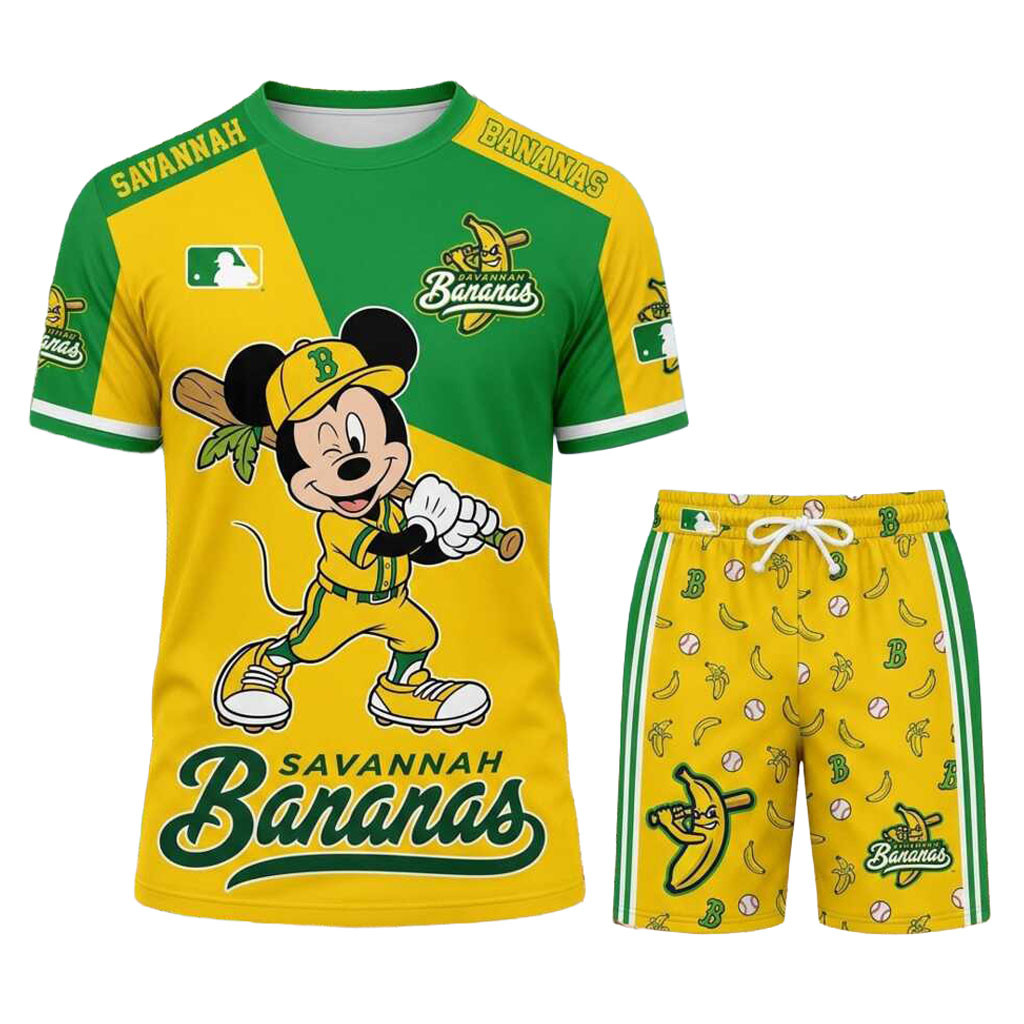 Savannah Bananas Mickey Mouse Shirt And Shorts Savannah Bananas Merch Cool Baseball Gifts